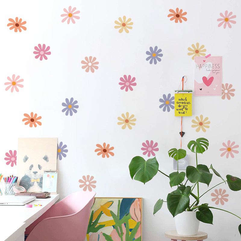 Baby Nursery Peel And Stick Wallpaper - Gänseblümchen-Blumen-Wandaufkleber für Kinder, Kinderzimmer, Vinyl-Wandkunst, Aufkleber