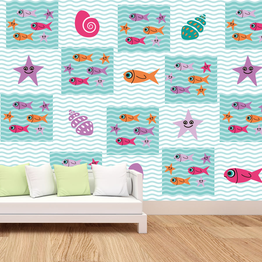 Baby Nursery Peel And Stick Wallpaper - Cartoon-Fototapete zum Abziehen und Aufkleben für