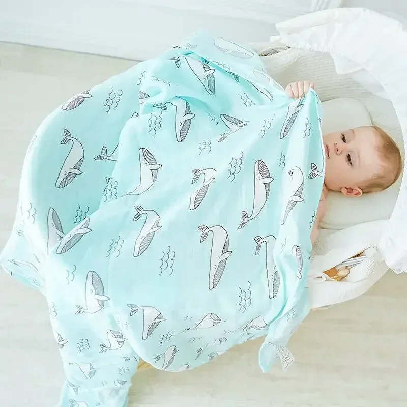 Swaddle Blanket Muslin - Musselin-Baum-Neugeborenen-Musselin-Wickeltuch für Babys, Mehrzweck-Decke aus Bambus-Baumwolle,