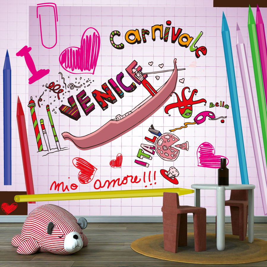 Baby Nursery Peel And Stick Wallpaper - Cartoon Einfach anzubringende Tapete zum Abziehen