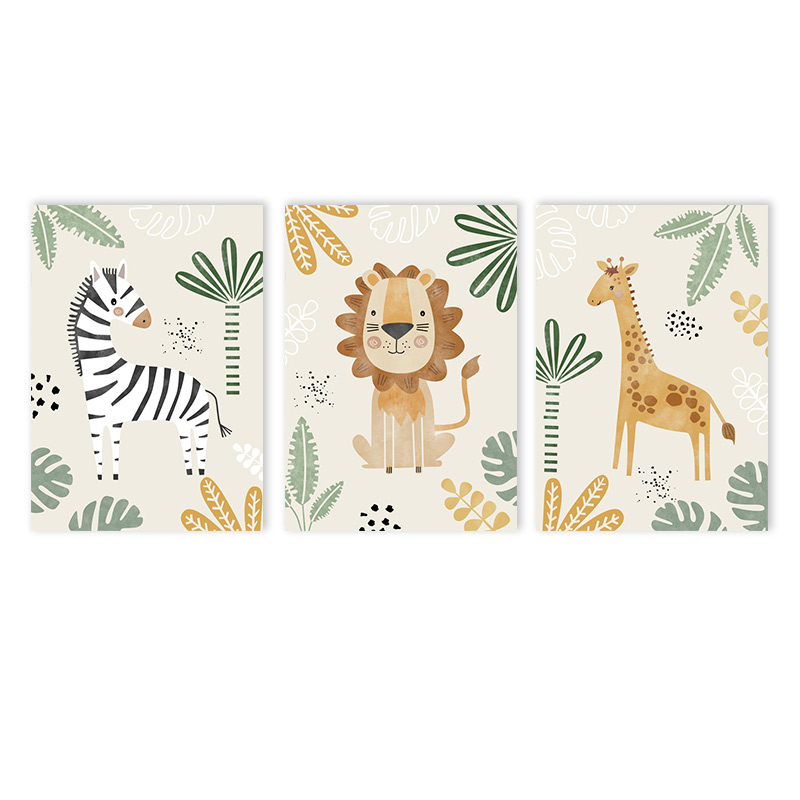 Baby Zebra Nursery - (Ohne Rahmen, 3 Stück) - Niedliches
