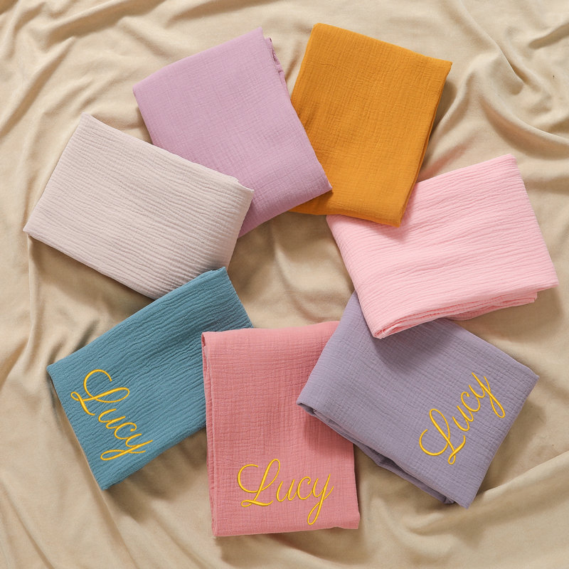 Swaddle Blanket Muslin - Personalisierte Name bestickt benutzerdefinierte Baby Baumwolle