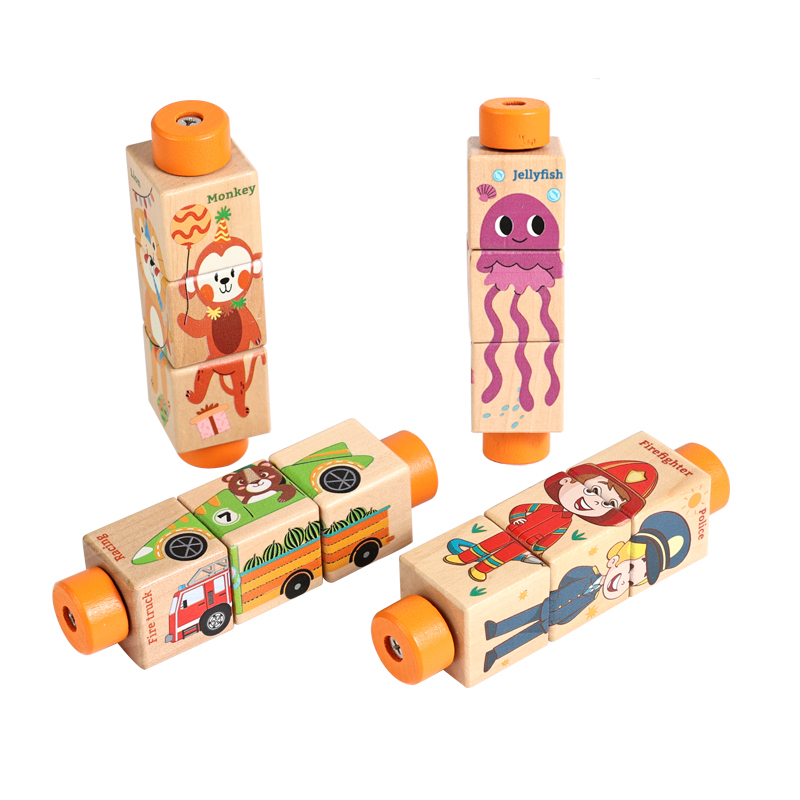 Baby Nursery Mobile - Baby Holz-Drehpuzzle Handglocke Spielzeug Baby Mobile