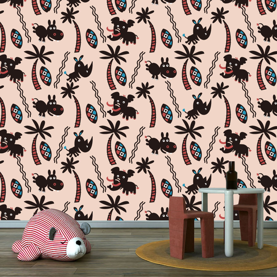 Baby Nursery Peel And Stick Wallpaper - Cartoon Custom Peel and Stick Tapete