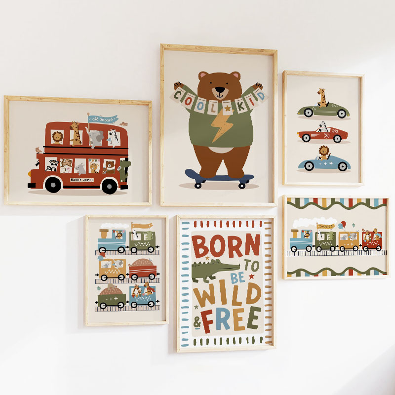 Lustige Cartoon-Tiere Auto Bus – Baby Zebra Nursery Bewertung und Preis