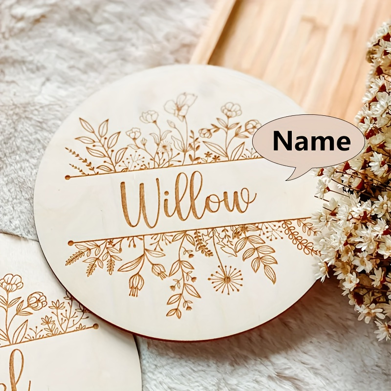 Personalisierte Blumen-Gravur  – Baby Nursery Name Sign Bewertung und Preis