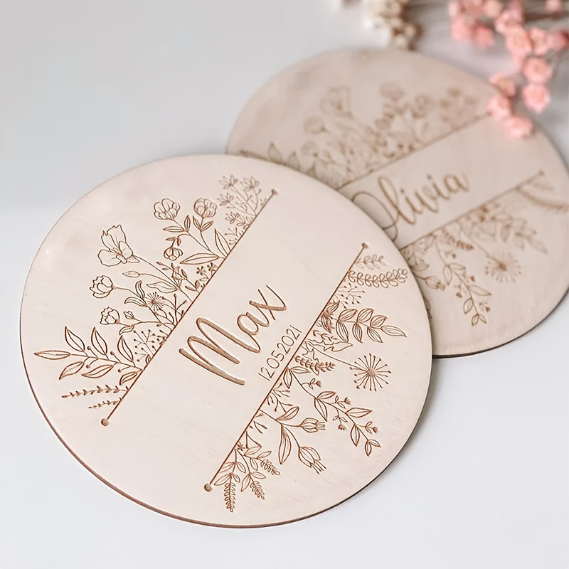 Personalisierte Blumen-Gravur  – Baby Nursery Name Sign Bewertung und Preis