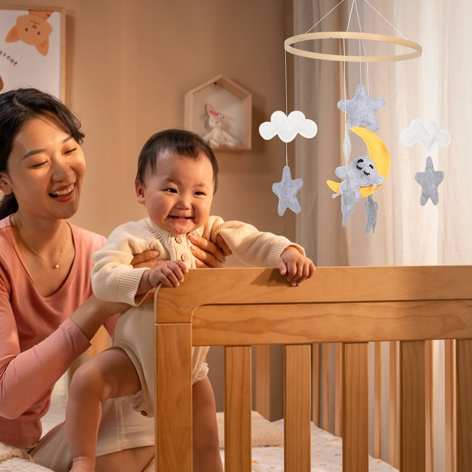Filz-Tier-Mobile für Babybett, – Baby Nursery Mobile Bewertung und Preis