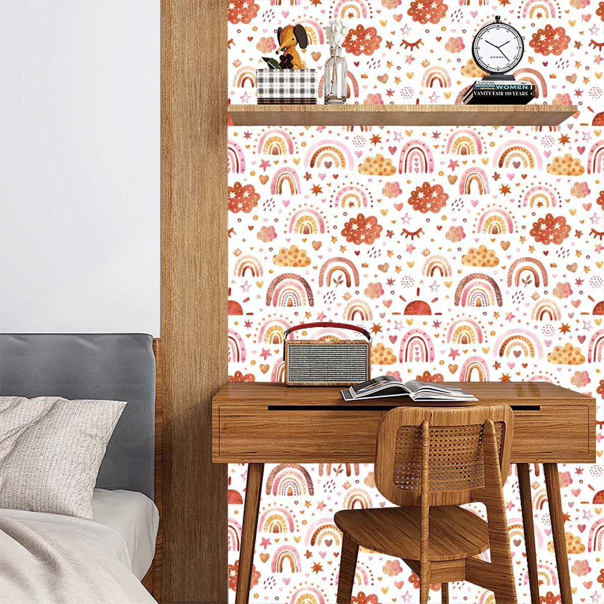 Regenbogen-Tapete zum Abziehen – Baby Nursery Peel And Stick Wallpaper Bewertung und Preis
