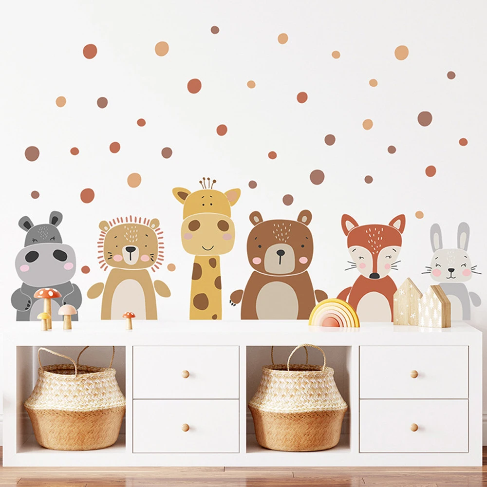 Boho süße Giraffe Bär Tiere Pu – Baby Nursery Peel And Stick Wallpaper Bewertung und Preis