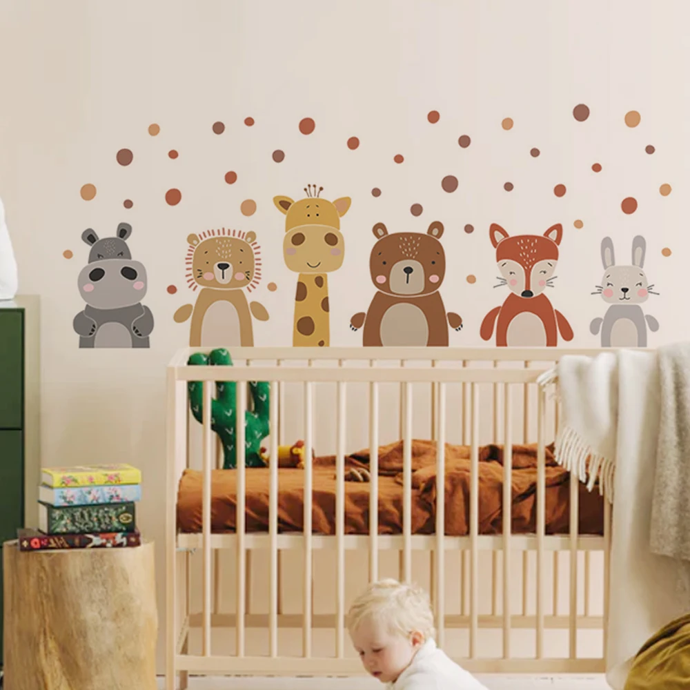 Boho süße Giraffe Bär Tiere Pu – Baby Nursery Peel And Stick Wallpaper Bewertung und Preis