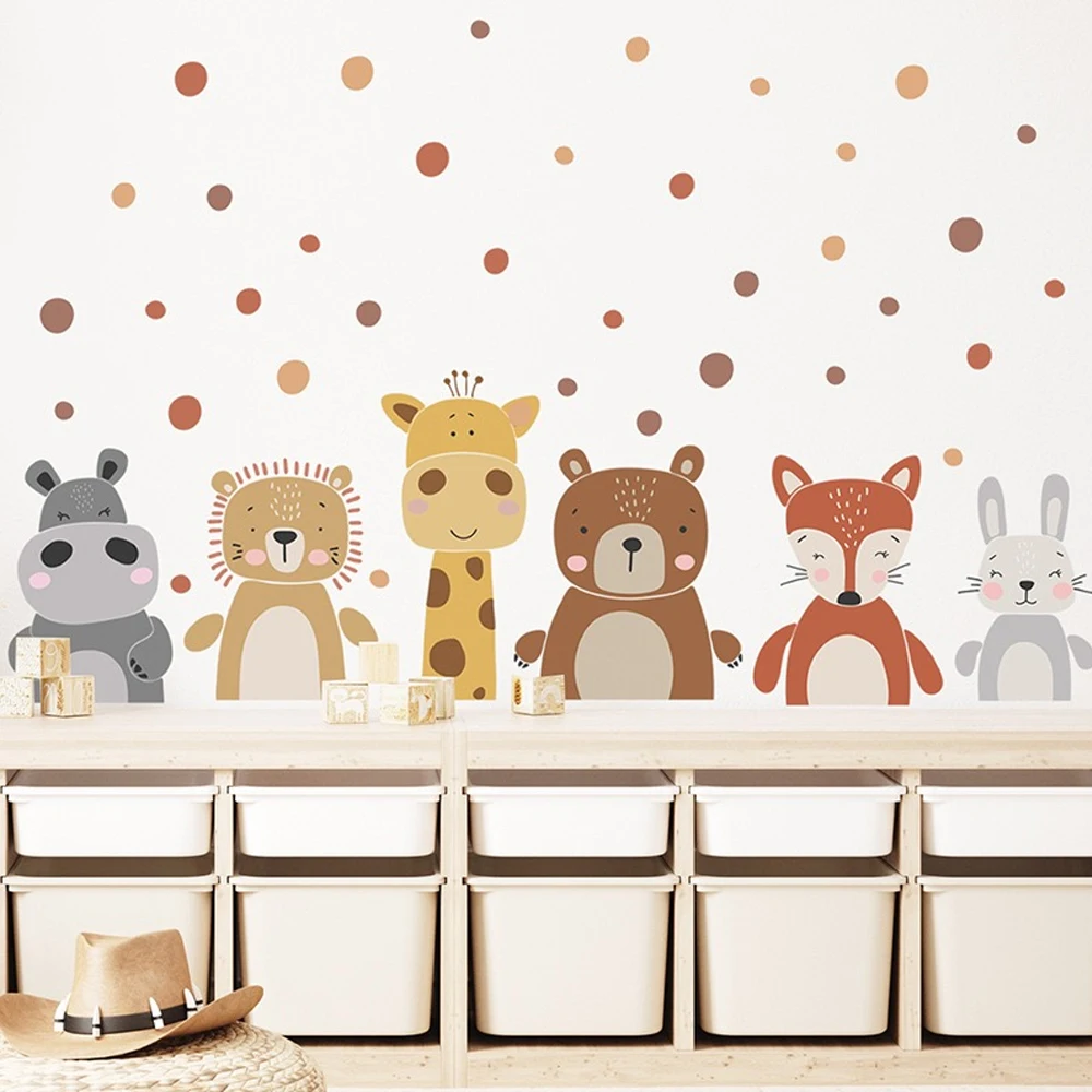 Boho süße Giraffe Bär Tiere Pu – Baby Nursery Peel And Stick Wallpaper Bewertung und Preis