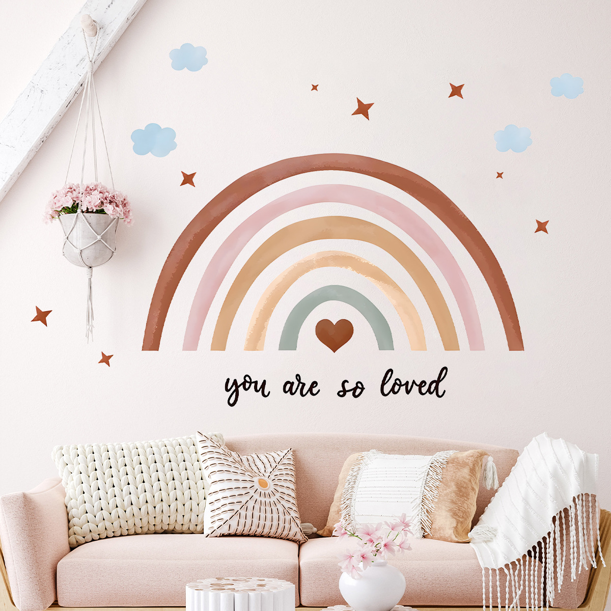 Boho-Regenbogen-Wandaufkleber  – Baby Nursery Peel And Stick Wallpaper Bewertung und Preis