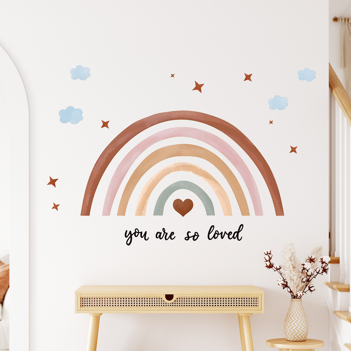 Boho-Regenbogen-Wandaufkleber  – Baby Nursery Peel And Stick Wallpaper Bewertung und Preis