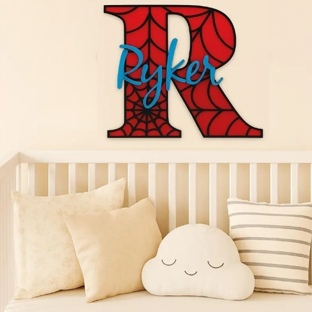 Personalisiertes Spinnennetz-N – Baby Nursery Name Sign Bewertung und Preis