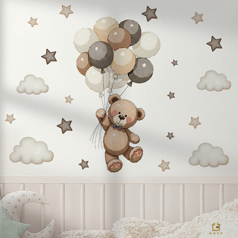Entzückende Teddybär-Wandaufkl – Baby Nursery Needs Bewertung und Preis