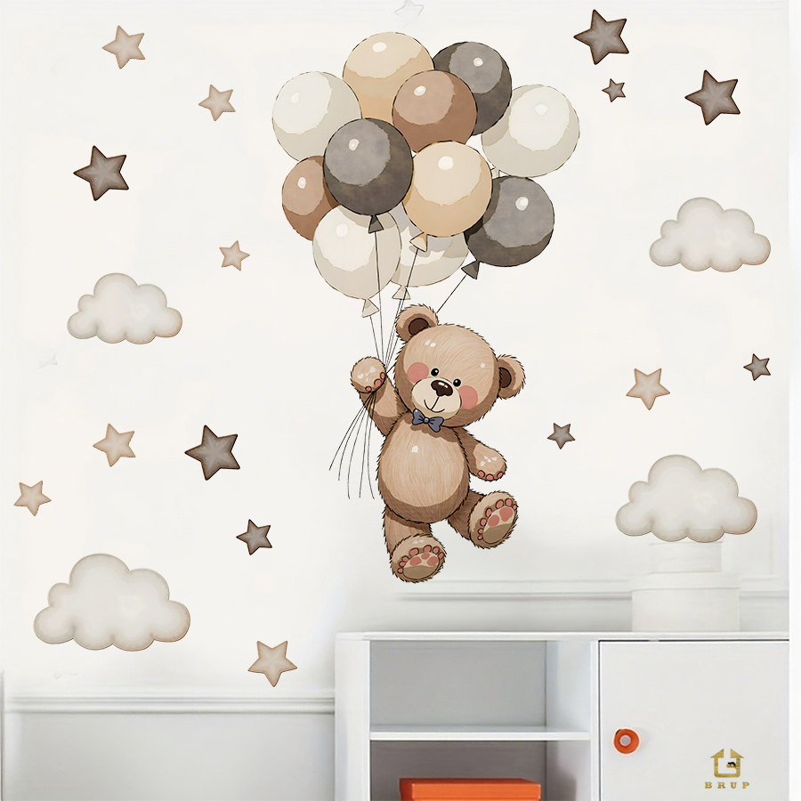 Entzückende Teddybär-Wandaufkl – Baby Nursery Needs Bewertung und Preis