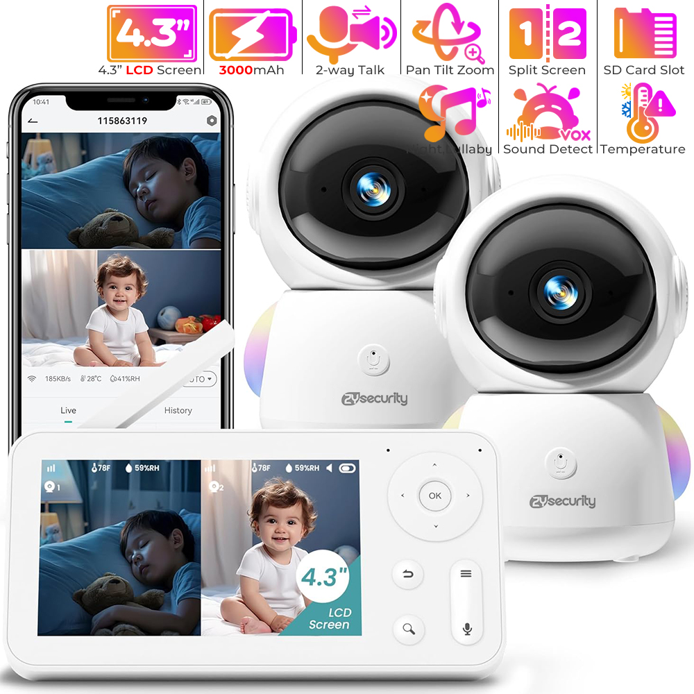 2K-Babyphone mit 2 Kameras und – Baby Nursery Mobile Bewertung und Preis