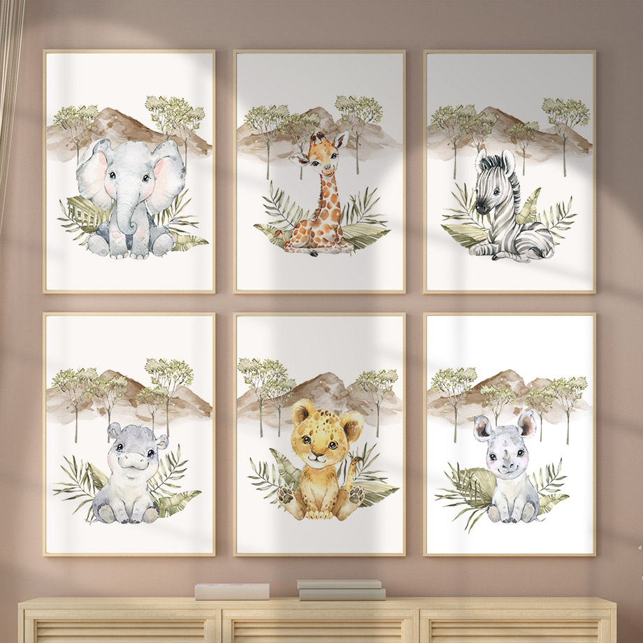 Giraffe, Zebra, Elefant, Löwe, – Baby Zebra Nursery Bewertung und Preis