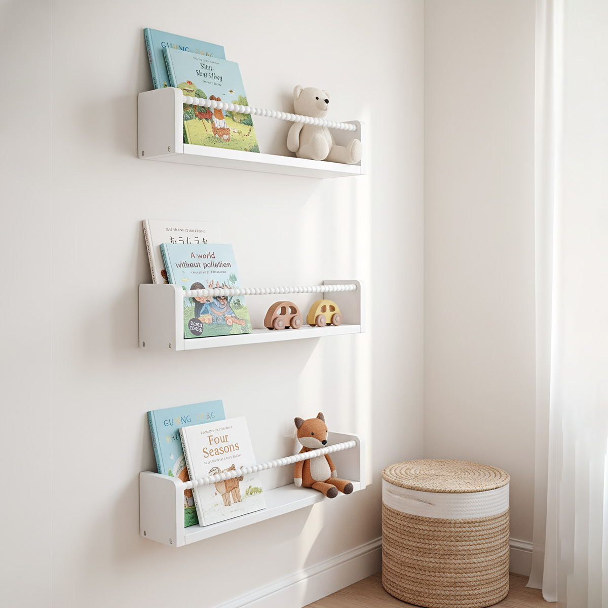 Kinderzimmer-Bücherregale aus  – Baby Nursery Floating Shelves Bewertung und Preis